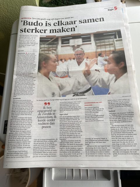 Krant artikel: Budo is elkaar samen sterker maken